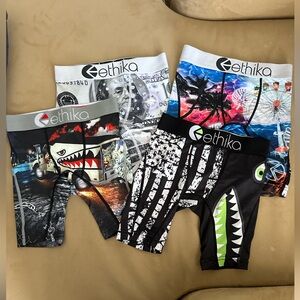 4 pairs of boys Ethika boxer briefs. Small